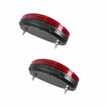 2x fiets achterlichten / staartreflectoren fietsverlichting 3x led universeel