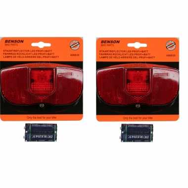 2x fiets achterlichten / staartreflectoren fietsverlichting led universeel