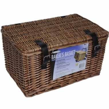 Bruine rieten bakkersmand 45 x 30 x 25 cm