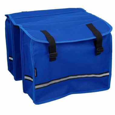 Dubbele fietstas blauw 15 liter