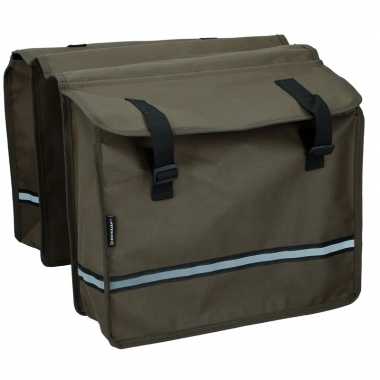 Dubbele fietstas legergroen 15 liter
