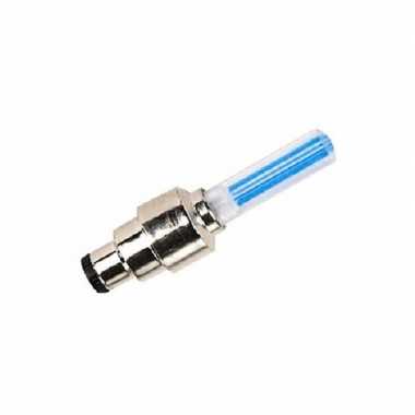 Fietslicht blauw voor wiel ventiel deluxe incl.batterijen