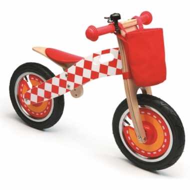 Houten loopfiets rood