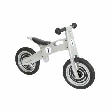 Houten loopfiets zilver