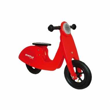 Houten loopscooter rood