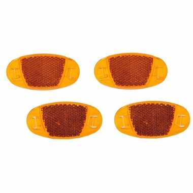 Spaakreflectoren / fietsreflectoren oranje set 4x stuks