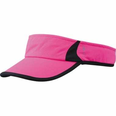 Sportieve zonneklep roze en zwart