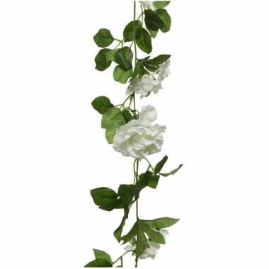 Witte bloemen kunstplanten slingers/bloemenslingers 170 cm