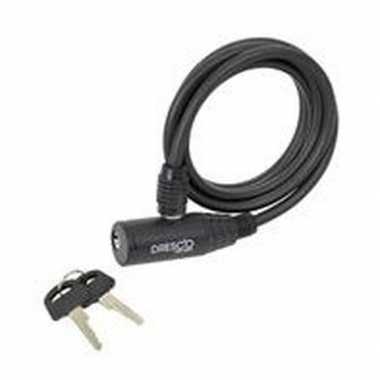 Zwart fietsslot/krulkabelslot 150 cm