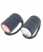 1x fietslampjes set fietsverlichting waterdicht voorlicht achterlicht 3 leds