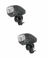 2x fietskoplampen voorlichten zwart led fietsverlichting