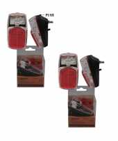 2x fietsverlichting achterlichten led spatbordmontage met reflector 8 x 4 cm