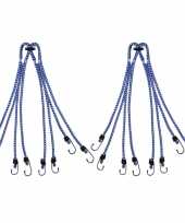 2x stuks bagagespin snelbinders 8 armig met haken 8 x 40 cm