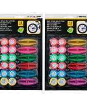 36x stuks dunlop spaakreflectoren fietsreflectoren gekleurd
