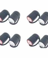 4x fietslampjes fietsverlichting set waterdicht voorlicht achterlicht 3 leds