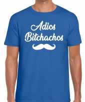 Adios bitchachos tekst t-shirt blauw voor heren