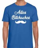 Adios bitchachos tekst t shirt blauw voor heren