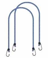 Bagagespin snelbinders set van 2x stuks met haken 150 cm