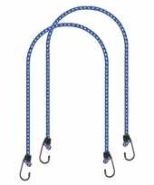 Bagagespin snelbinders set van 2x stuks met haken 80 cm