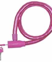 Fiets kabelslot roze 80 cm