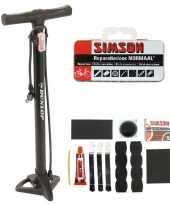 Fietsbanden repareren set fietspomp met reparatie kit