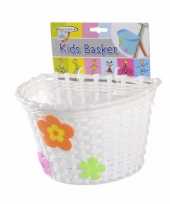Fietsmandje wit 20 cm voor kinderen