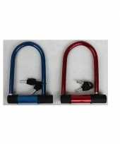 Fietsslot beugelslot blauw 15 x 20 cm