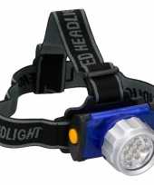Hoofdlamp aan elastiek 7 led 3 kleuren