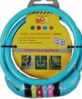 Kabelslot met cijferslot blauw 10 x 650 mm
