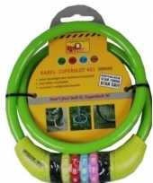 Kabelslot met cijferslot groen 10 x 650 mm