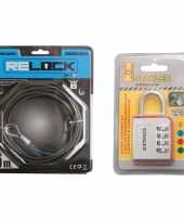 Staalkabel pvc coated 6 m met aluminium hangslot 46 mm