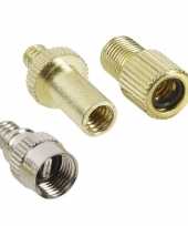 Verloopnippel voor fietsventiel 3 delig