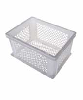 Witte kunststof fietskrat 40 x 30 x 22 cm